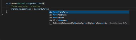 visual studio code unity snippets not working