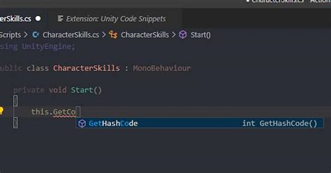 visual studio not showing unity suggestions