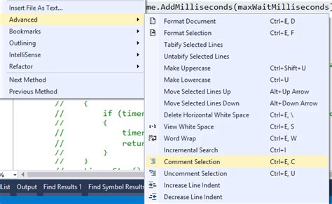 visual studio quick uncomment