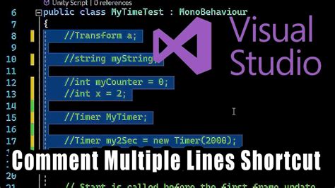 visual studio shortcut comment multiple lines
