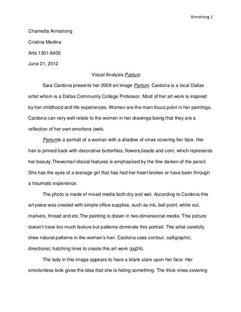visual text analysis essay examples