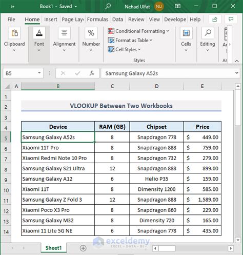 vlookup between two tabs in excel