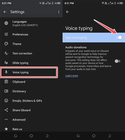 voice texting not working on android