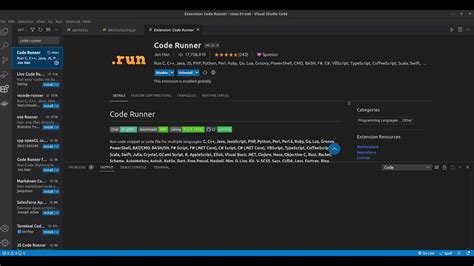 vs code code runner extension