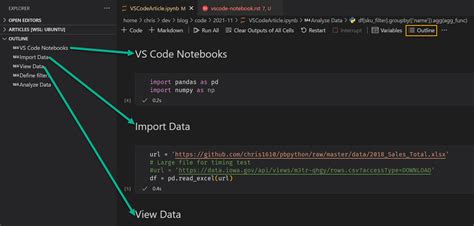 vs code jupyter notebook line number