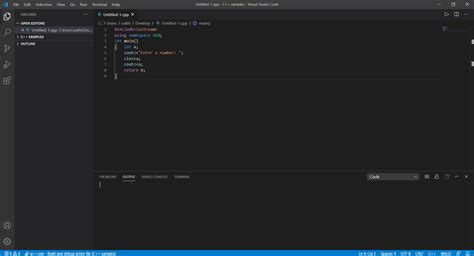 vs code output to terminal