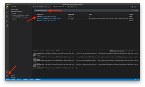 vs code shortcut for run python file in terminal