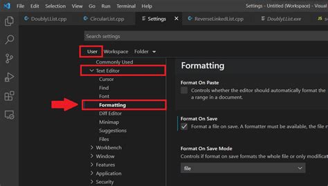 vscode auto format settings