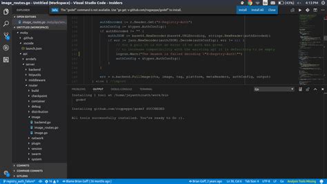 vscode golang go to definition not working