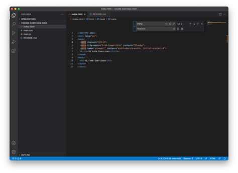 vscode replace shortcut mac