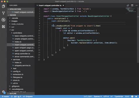 vscode save code snippets