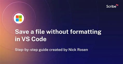 vscode save file without formatting