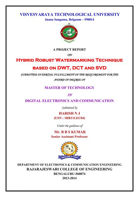 vtu project report format ppt