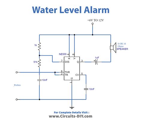 water level indicator circuit diagram using ic 555