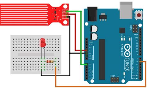water level sensor arduino circuit diagram