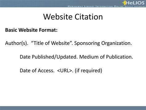 web citation format