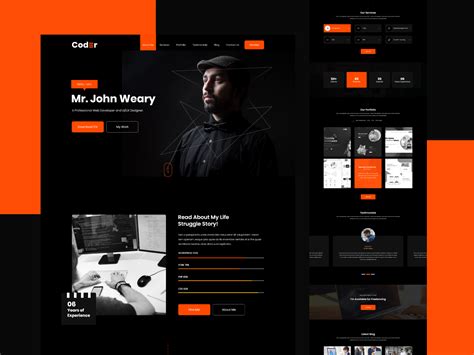 web developer website template free