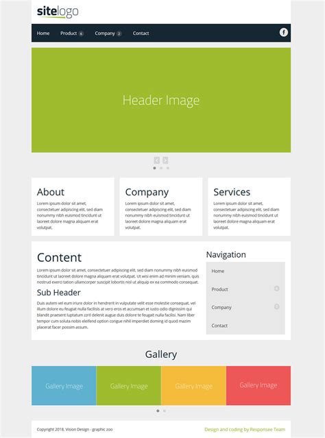 web page layout template