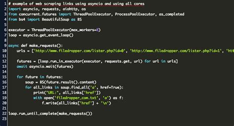 web scraping using python code