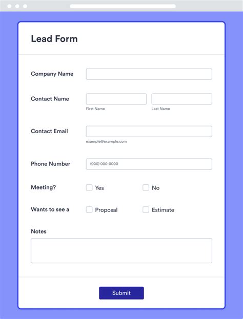 web to lead form html code generator