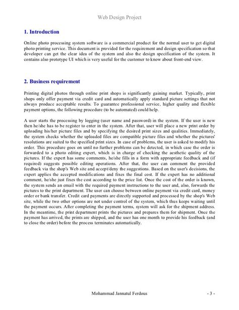 website design project report example