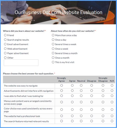 website feedback questions examples