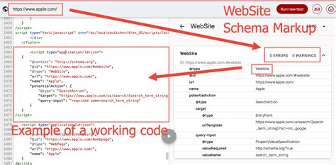 website schema markup example