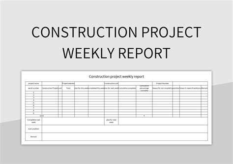 weekly report format for construction site in excel