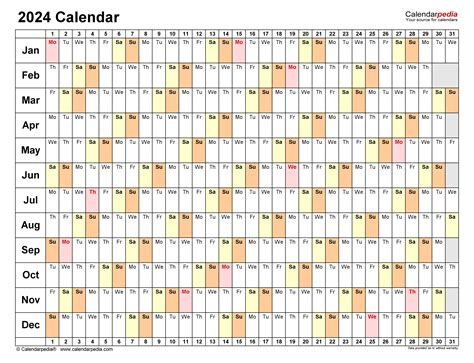 weekly schedule excel template 2024