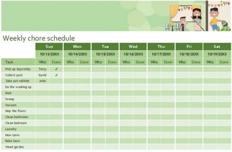 weekly schedule template excel reddit