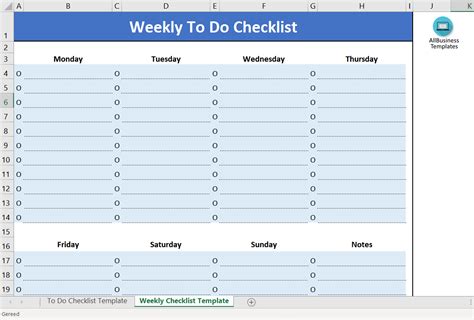 weekly to do list template excel free
