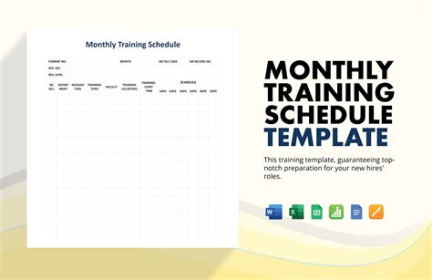weekly training calendar template excel