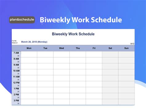 weekly work planner excel template