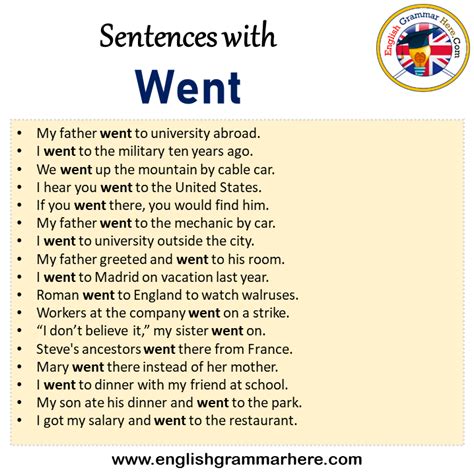 went meaning in english with example