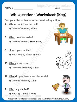 wh questions with answers for class 5