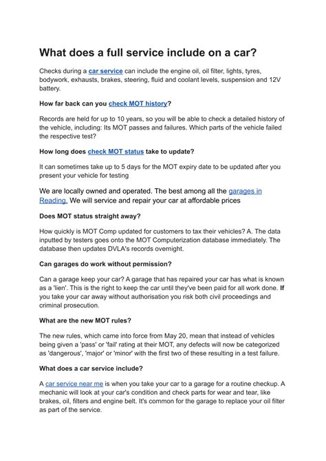 what's included in a full service