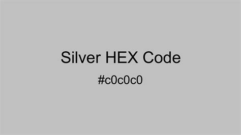 what's the code for silver
