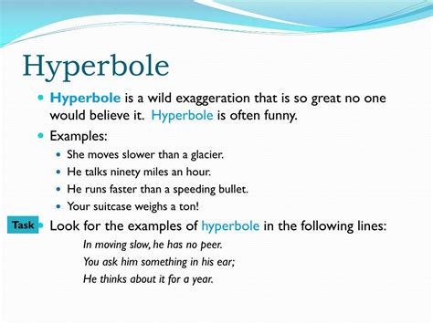 what are 5 example of hyperbole