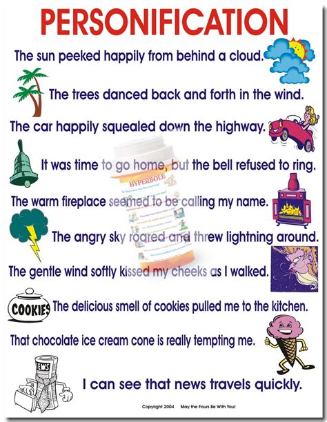 what are 5 examples of metaphor and personification