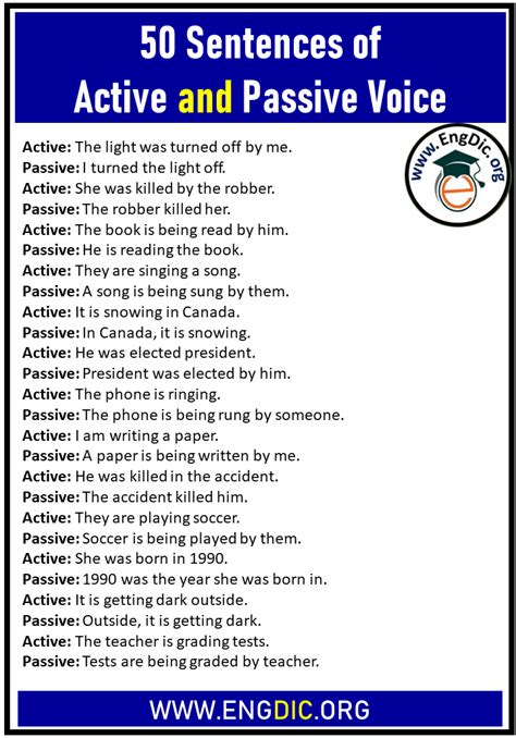 what are active and passive sentences with examples