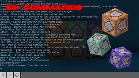 what are all the commands for the command block in minecraft