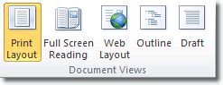 what are different document views in ms word