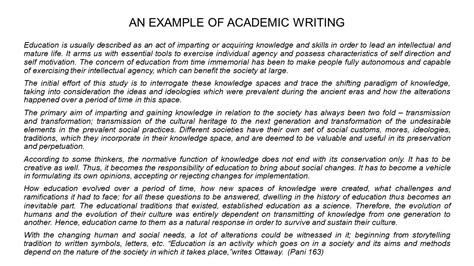 what are example of academic writing