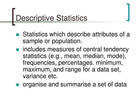 what are examples of descriptive statistics