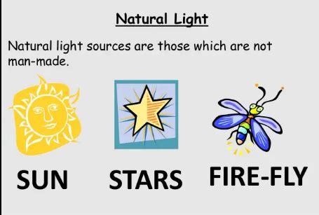 what are examples of natural light sources