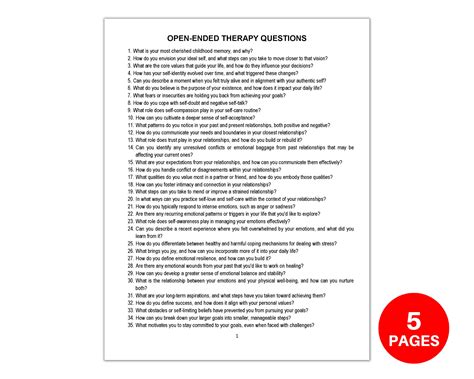 what are examples of open ended questions in therapy