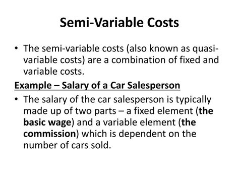 what are examples of semi variable costs