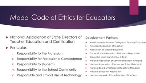 what are examples of teachers code of conduct