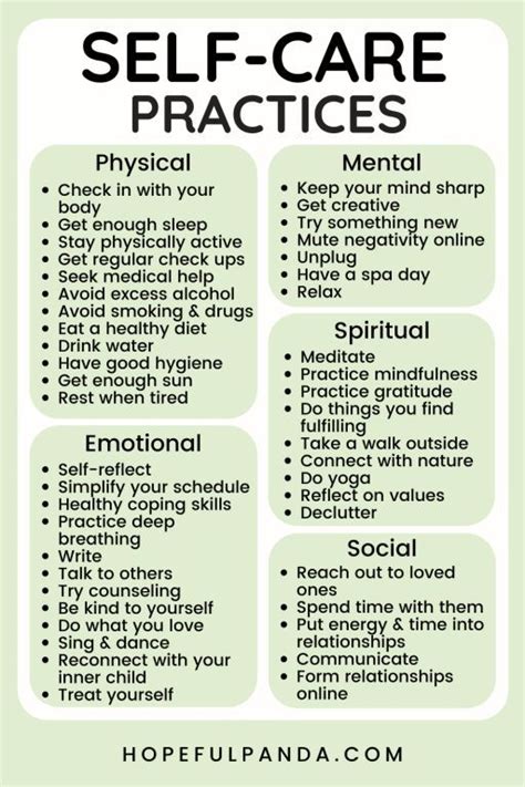 what are good self care practices