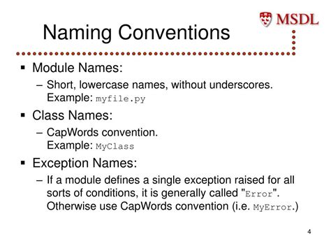 what are naming conventions in python